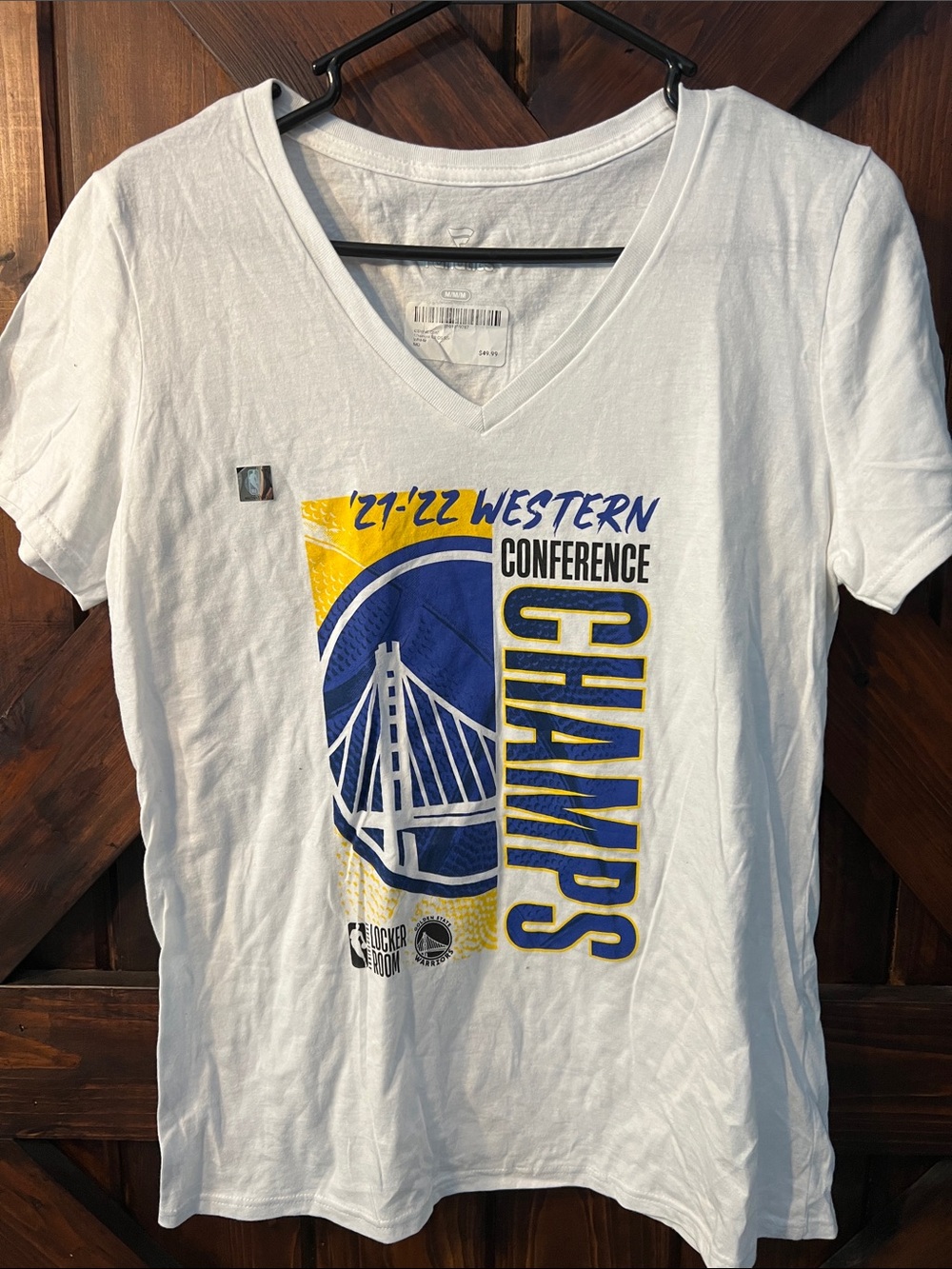 Fanatics White Golden State Warriors '21-22 Western Conference Champs V‑Neck Tee